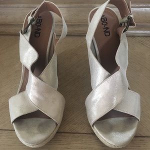 Abound Shoes in gold sparkle wedge platform